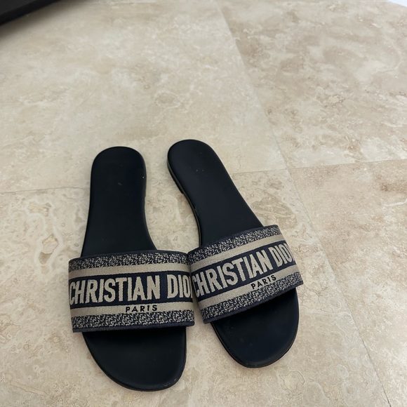 Dior DWAY SLIDE Sandals Size 39 Designer Slides - Picture 2 of 12